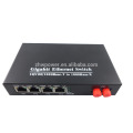 10/100 / 1000M Gigabit Fiber Optic Media Converter mit 4 RJ45 Port und Dual FC Fiber Port